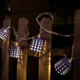 thumbnail image 3 of Afirst Decorative Light String, 10 Bulbs Blue Plastic Hollow Lampshade Waterproof Fairy String Light, 3 of 13