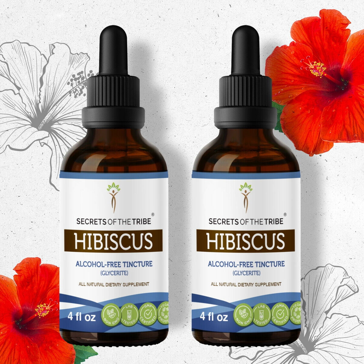 Hibiscus Tincture AlcoholFREE Extract, Organic Hibiscus (Hibiscus