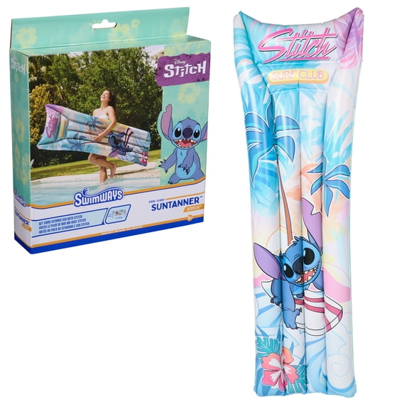SwimWays Disney Stitch Suntanner Pool Float, for Adults and Teens Age 14 & up