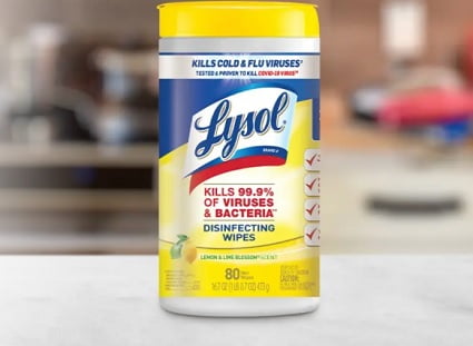 LYSL 80-Count Lemon & Blossom Scent Disinfectant Wipes All-Purpose Cleaner, 6 Canisters