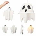 thumbnail image 3 of Halloween Hanging Ghost Light Decoration, LED Glowing Ghost Ornaments for Indoor Outdoor Party, Battery Operated Festival Decor for Yard and , 1Pack White, 3 of 7