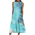 thumbnail image 2 of SMihono Robe d'Été pour Femmes Grande Taille Mode Femmes Été Décontractée Imprimé Poche Sans Manches Ample Longue Robe, 2 of 8