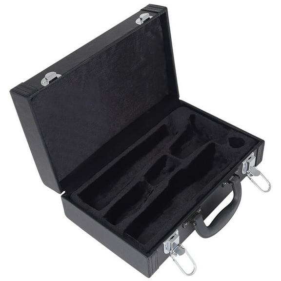 Raindrops Leather Clarinet Carrying Case for Storage Use Black Simple Elegant Appearance 14.5x8x3.5 Inches