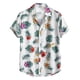 thumbnail image 1 of Camisas Hombre Manga Larga Camisa de verano hawaiana de playa de con botón de puño corto de color con estampado de solapa suelta para hombre informal (White, S), 1 of 7