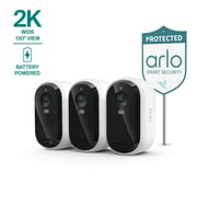 Arlo Essential Security Camera (3rd Gen, 2025 Release) - 2K Video, Battery Powered, 3-Cam, Yard Sign
