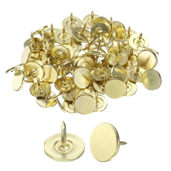 60Pack Upholstery Tacks, 11mmx10mm Flat Head Thumb Tack, Gold