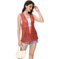 thumbnail image 2 of Cardigan Ouvert en Dentelle Crochetée Florale pour Femmes, 2 of 5