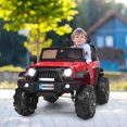 thumbnail image 3 of Topbuy Red 12 V Electric Truck Powered Ride-On with 2.4GHz Remote Control & Retractable Handle, 3 of 10