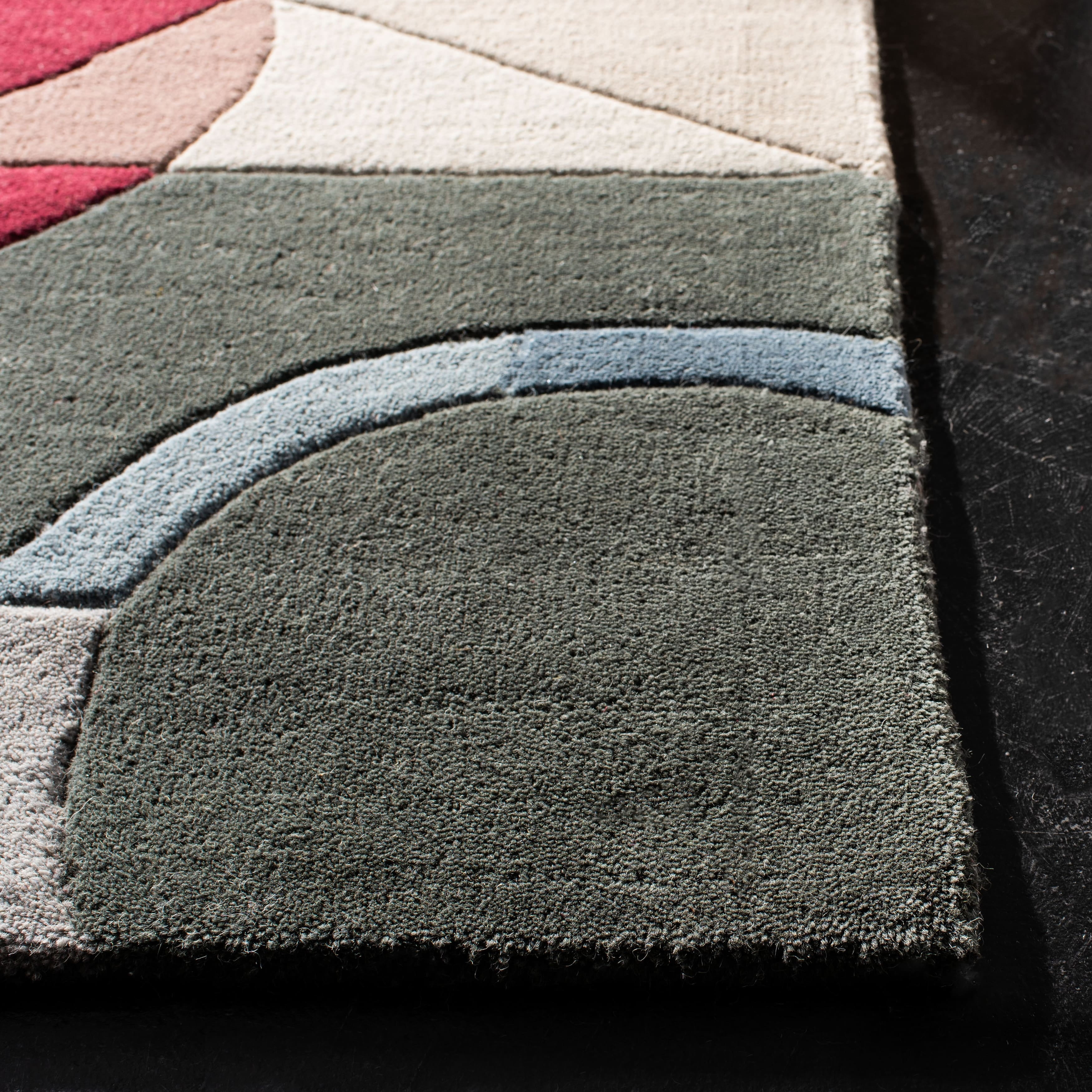 SAFAVIEH Rodeo Drive Clarissa Abstract Wool Area Rug, Blue/Multi, 4' x 4' Square