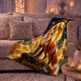 thumbnail image 6 of Red Fox Under Golden Moon Mystical Night Scene Calm Celestial Style Kids Christmas Gift Soft Flannel Blanket For Living Room Bedroom Home Decor, 6 of 9