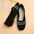 thumbnail image 4 of Black Women Fly Knit Slip On Shoes Hollow Design Shallow Mouth For Summer And Fall Wardrobe, 4 of 9