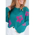 thumbnail image 6 of Redhotype Stylish Sea Green Floral Sweater - Long Sleeves, Casual Elegance, 6 of 8