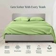 thumbnail image 2 of 400 Thread Count 100% Egyptian Cotton 4-Piece Bed Sheet Set (1 Flat, 1 Fitted Sheet, 2 Pillow Covers) 27 Inches Deep Pocket Size Olympic-Queen Color Sage Solid, 2 of 6