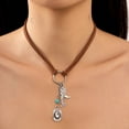 thumbnail image 5 of Cowboy Pendant Alloy Necklace Featuring Turquoise Imitation Detail Western Theme Necklace Suitable for Daily Accessories, 5 of 8