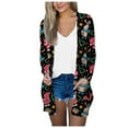 thumbnail image 2 of Cardigan Ample à Imprimé de Noël pour Femmes à Manches Longues Manteau Blouse d'Automne, 2 of 7