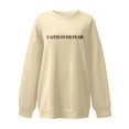 thumbnail image 4 of Tiweut Oversized Christian Sweatshirt Women Faith Over Fear Sweater Christian Religious Sayings Pullover Long Sleeve Shirt,Beige,L, 4 of 5