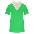 thumbnail image 5 of Summer Tops Viikei Womens Tops Elegant Plus Size Short Sleeve Lace V-Neck Loose Fit Lightweight Solid Color Basic Casual Blouse and Tops for Spring Summer Women's Top, 5 of 5