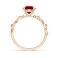 thumbnail image 2 of ANGARA Natural 1.4 ct Ruby and Diamond Ivy Scroll Ring in 14K Rose Gold for Women (Size-7mm) | July Birthstone, Birthday, Anniversary, Jewelry Gift for Women | Natural Ruby Ring, 2 of 8