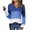 #H-Blue, variant on ZHYou Shirts For Women Women's Block Color Knitted Sweater With Hollowed Out Long Sleeves V-Neck Tops
