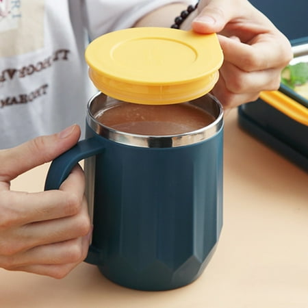 

Farfi 400ml Creative Double Layer Water Cup Coffee Milk Tea Insulated Mug with Lid