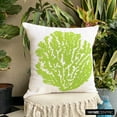 thumbnail image 5 of The HomeCentric White Beaded Green Sea Weeds Sea Creatures Ocean & Beach Theme Pillows Cover Throw Pillow Covers Pack of 2 18x18 inch (45x45 cm) Cotton Pillows Covers for Couch Floral - Deep Sea Weeds, 5 of 10