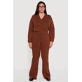 thumbnail image 2 of Women's Plus Size Almost Famous Brushed Knit Flare Leg Pants, 2 of 4