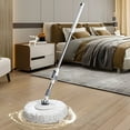 thumbnail image 4 of Qocolhg Spin Mop and Bucket with Wringer Set, 360° Spinning Mop Bucket System with Microfiber Mop Replacement Heads and Stainless Steel Adjustable Handle for Floor Cleaning, Clearance, 4 of 9