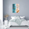 thumbnail image 2 of Sea Turtle Wall Art Nautical Bathroom Decor Beach Pictures Painting Ocean Starfish Seashell Artwork Blue Canvas Home Decor Framed for Bathroom Bedroom Living Room 12"x16", 2 of 6