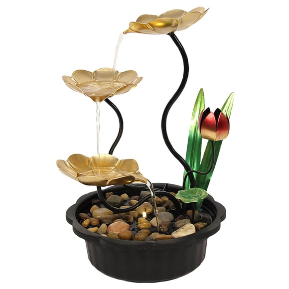 Fontaine de table éclairée SURENHAP - Cascade LED avec pierres pour