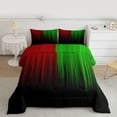 thumbnail image 2 of jejeloiu Modern Abstract Geometric Full Size Comforter Sets,Green Red Black Bedding Sets For Girls Boys Reversible 3 Pieces, 2 of 8