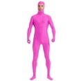 thumbnail image 2 of QIUOMBBP Mens Bodysuits Jumpsuit Unisex Novelty Slim Fit Hood Romper Solid Color Open Face Full Body Outfits, Hot Pink, M, 2 of 6