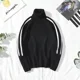 thumbnail image 5 of Ropa de hombre Suéteres de punto de cuello alto de cuello alto para hombres Suéteres de rayas blancas Cuello clásico Manga larga 100% Invierno 2024 X, 5 of 5