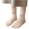 thumbnail image 3 of JeashCHAT Fashion Keep Warm Women Fashion Solid Color Animal Embroidery Thick Socks, 3 of 9