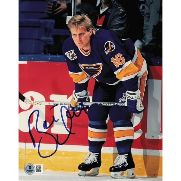 Brett Hull Autographed 8x10 Photo St. Louis Blues Beckett BAS QR #BS30626