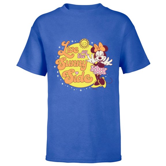 Disney Minnie Mouse Live on the Sunny Side Retro - Short Sleeve T-Shirt for Kids - Customized-Royal