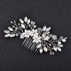 thumbnail image 2 of Nvzi Horquillas para el pelo de boda con flores para novias, peinetas con perlas de cristal, pinzas para el pelo, accesorios para el pelo de boda dorados, joyas plateadas, 2 of 4