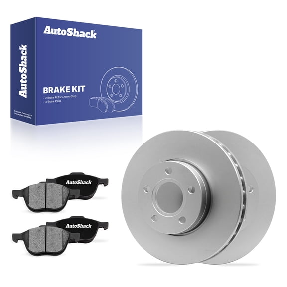 AutoShack Front Vented Coated Brake Rotors   Ceramic Pads 6-PC Brake Kit Replacement for 2012-2018 Ford Focus 2004-2011 Volvo S40 2012-2013 Volvo C30 ArmorStop 10.94" (278 mm)