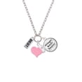 thumbnail image 2 of Delight Jewelry Silvertone Best - Light Pink Heart Nurse Strong Zoe Necklace, 2 of 4