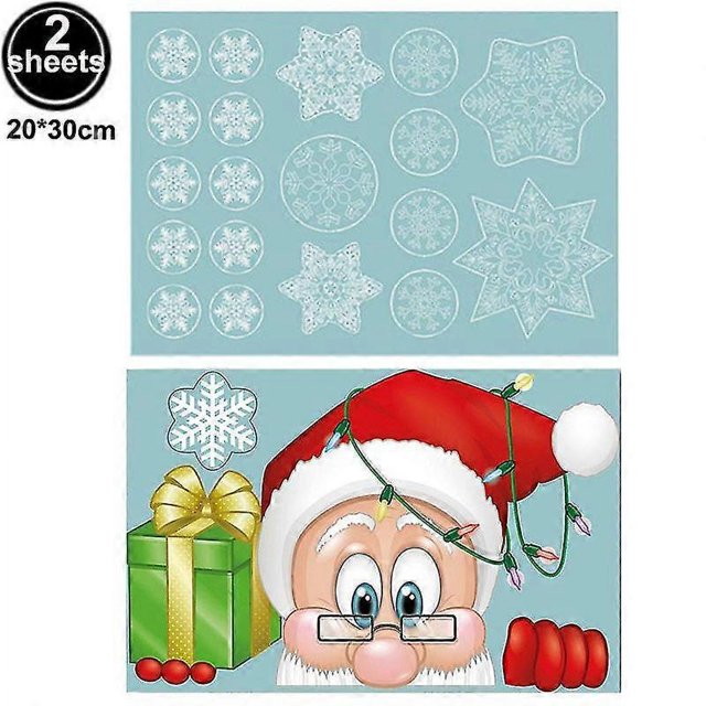 1 pieza de pegatinas navideñas para ventanas 2022, pegatinas navideñas para pared, pegatinas para pared para habitación de niños, decoración de Año Nuevo 2023, decoración navideña para el hogar, 2 h