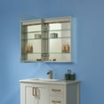 thumbnail image 2 of Vinnova Rieti 24" Rectangle Frameless LED Lighted Medicine Cabinet Wall Mounted Bathroom Mirror with Storage, 2 of 10