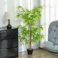 thumbnail image 2 of Outsunny Artificial Bamboo Tree, 5ft Fake Decorative Plant in Nursery Pot, 2 of 10