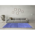 thumbnail image 3 of Ahgly Company Machine Washable Indoor Square Oriental Blue Industrial Area Rugs, 5' Square, 3 of 4