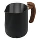 thumbnail image 5 of Taza para espumar leche con escala interior, jarra humeante de café con boquilla sin goteo de acero inoxidable 304 con mango, negro mate, 1000ml, 5 of 10