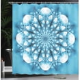 thumbnail image 3 of Ambesonne Blue Mandala Shower Curtain, Abstract Exotic Flower, 69"Wx70"L, Pale Blue and White, 3 of 4