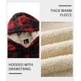 thumbnail image 4 of SPEEDRUN Men's Hoodies for Men Plaid Flannel Jacket Warm Sherpa Fleece Lined Coat Winter Full Zip Up Sweatshirt Red L, 4 of 5