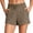 Brown, variant on Running Shorts for Women 100%Cotton Women's Solid Casual Elastic High Waist Drawstring Shorts Soft Comfy Shorts for Yoga Workout Running with Pockets