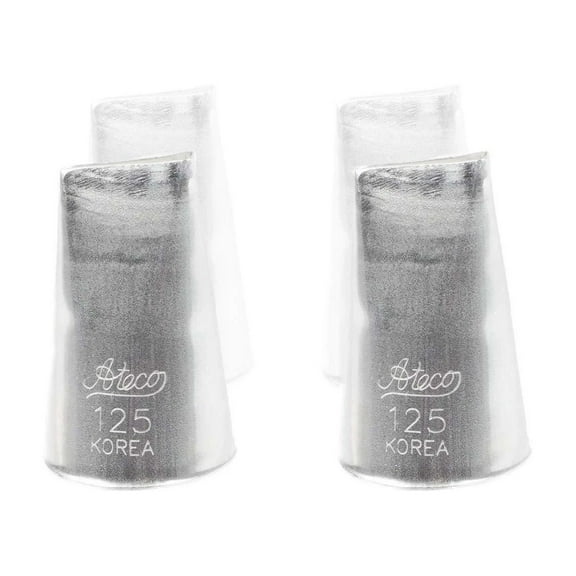 Ateco 125 Rose Leaf Piping Cake Decorating Tubes, Plain Tips For Bakeware (2 Pc)