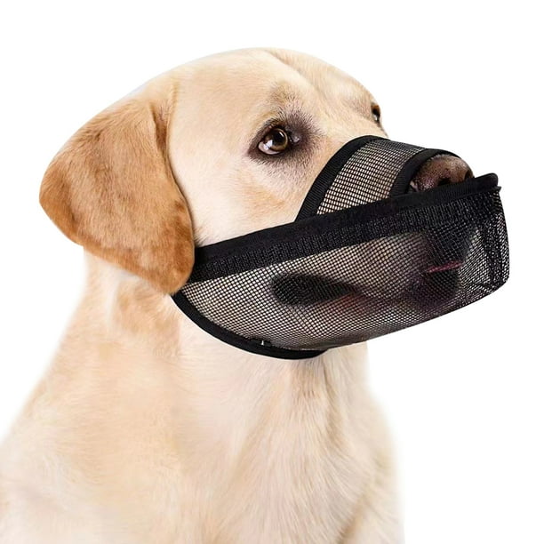 Nylon dog mouthpiece is suitable for medium size and mesh is breathable for chewing and licking