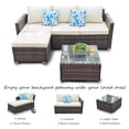 thumbnail image 5 of SUNTONE Patio Furniture Set - 5 Piece Outdoor Conversation Set,All Weather Patio Sectional Sofa Set, Brown / Beige, 5 of 5