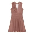 thumbnail image 2 of Aislor Women's Shiny Rhinestone Figure Skating Lyrical Ballet Dance Sleeveless Backless Dress Dusty Pink XXL, 2 of 7